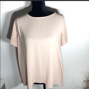 Sienna Sky Beige Tunic Shortsleeved Blouse Sz L